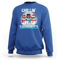 Christmas Snowman Sweatshirt Chillin With My Snowmies Christmas Snowman - Wonder Print Shop