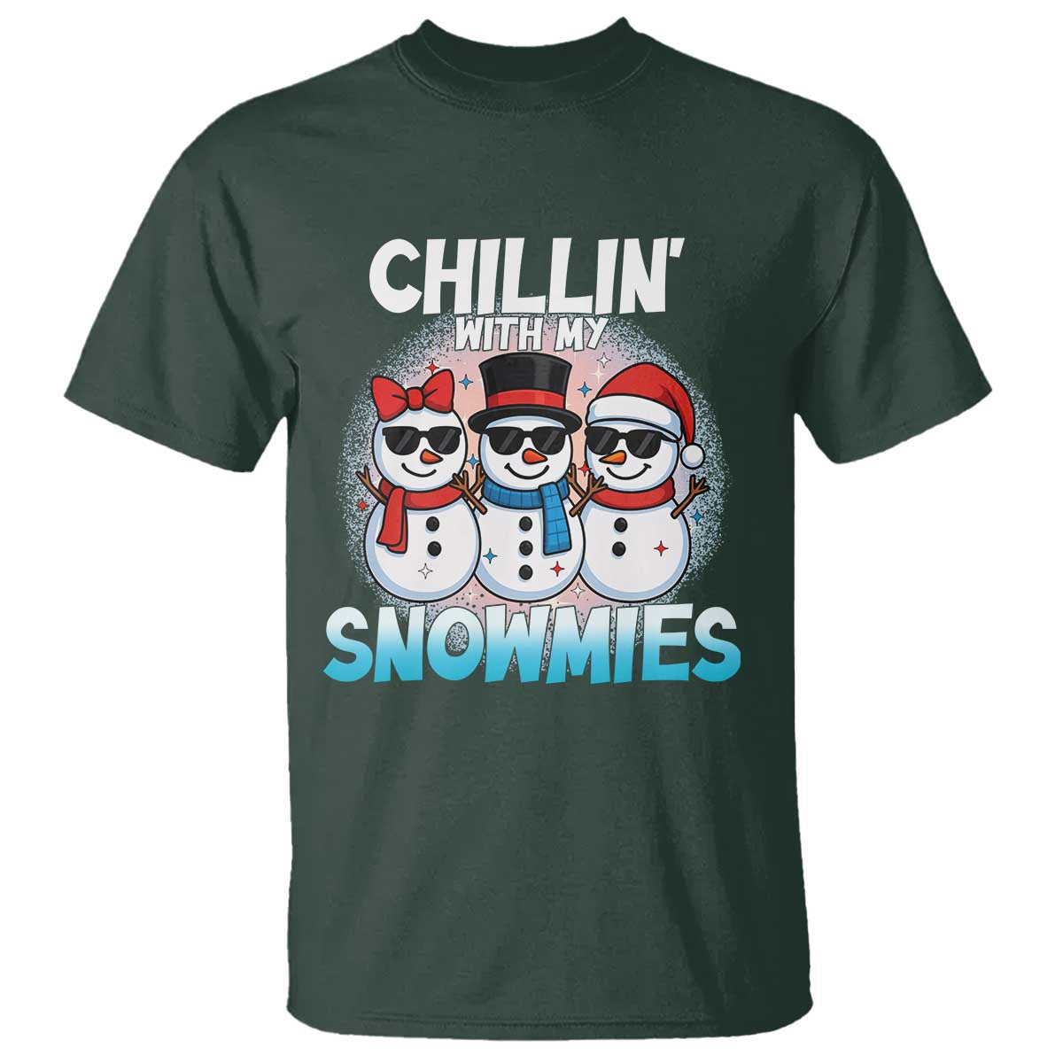 Christmas Snowman T Shirt Chillin With My Snowmies Christmas Snowman - Wonder Print Shop