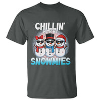 Christmas Snowman T Shirt Chillin With My Snowmies Christmas Snowman - Wonder Print Shop