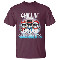Christmas Snowman T Shirt Chillin With My Snowmies Christmas Snowman - Wonder Print Shop