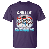 Christmas Snowman T Shirt Chillin With My Snowmies Christmas Snowman - Wonder Print Shop