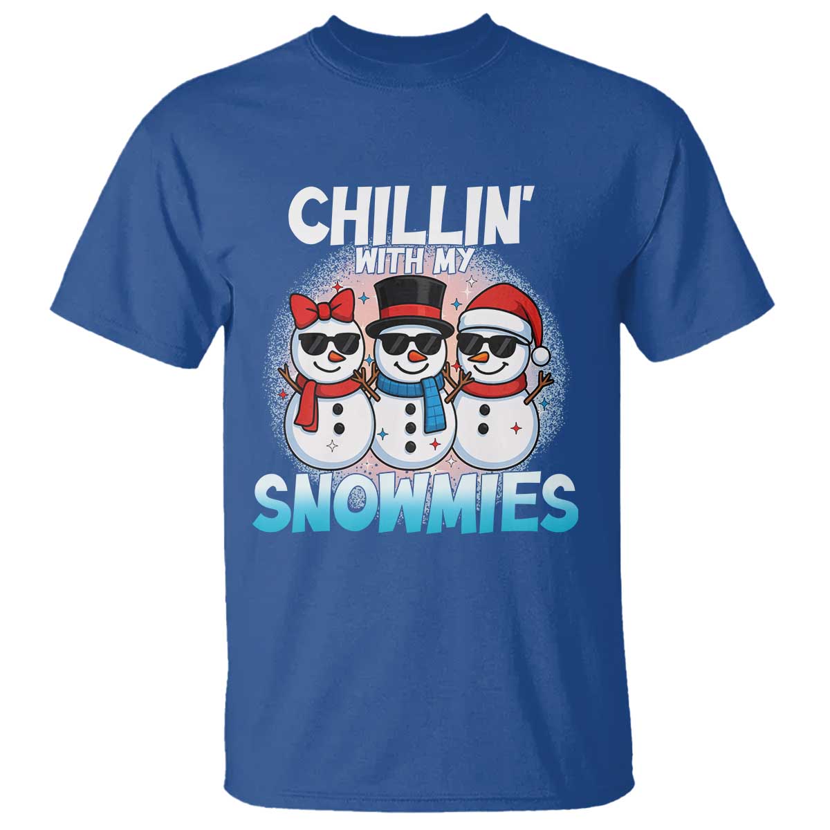 Christmas Snowman T Shirt Chillin With My Snowmies Christmas Snowman - Wonder Print Shop