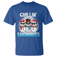 Christmas Snowman T Shirt Chillin With My Snowmies Christmas Snowman - Wonder Print Shop