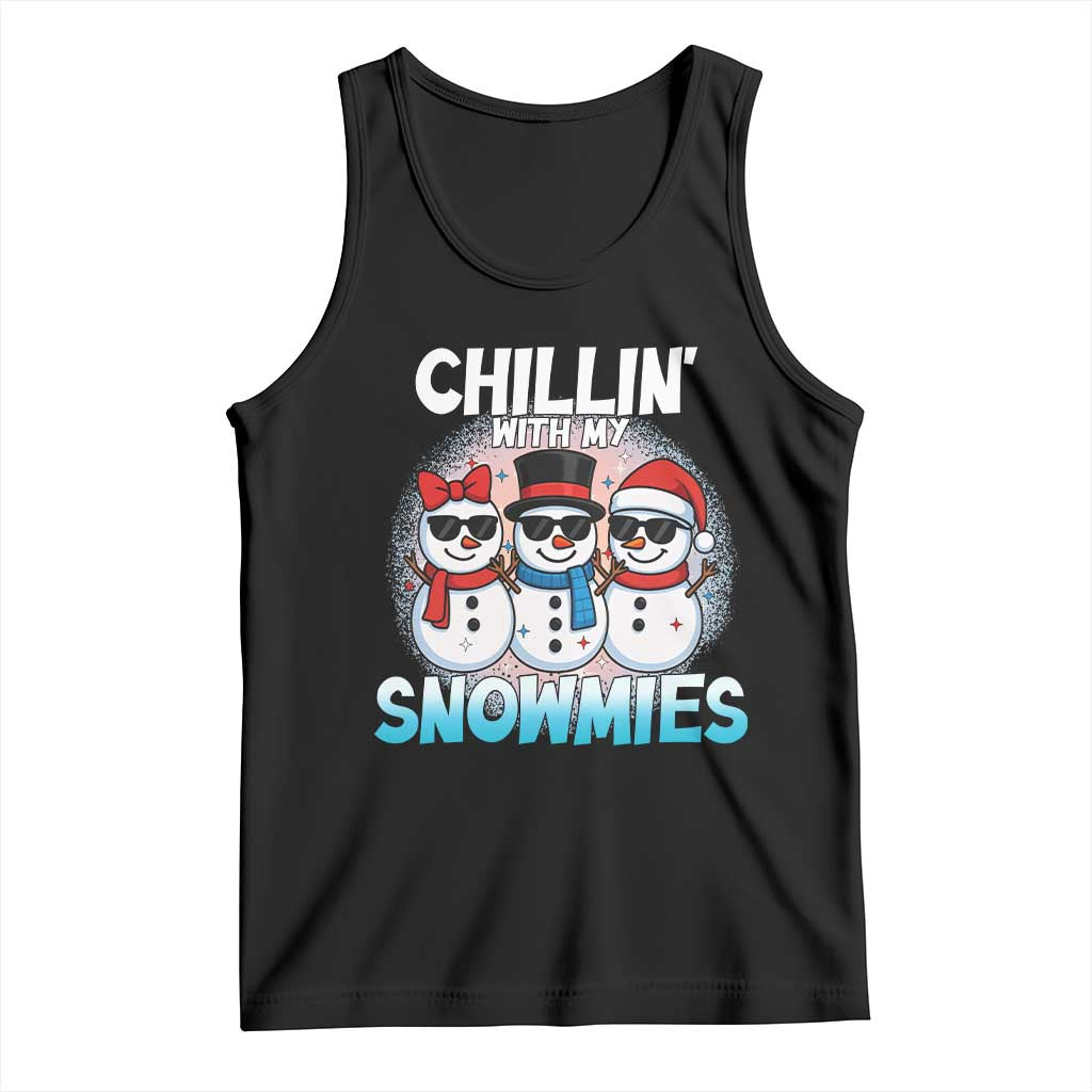 Christmas Snowman Tank Top Chillin With My Snowmies Christmas Snowman - Wonder Print Shop