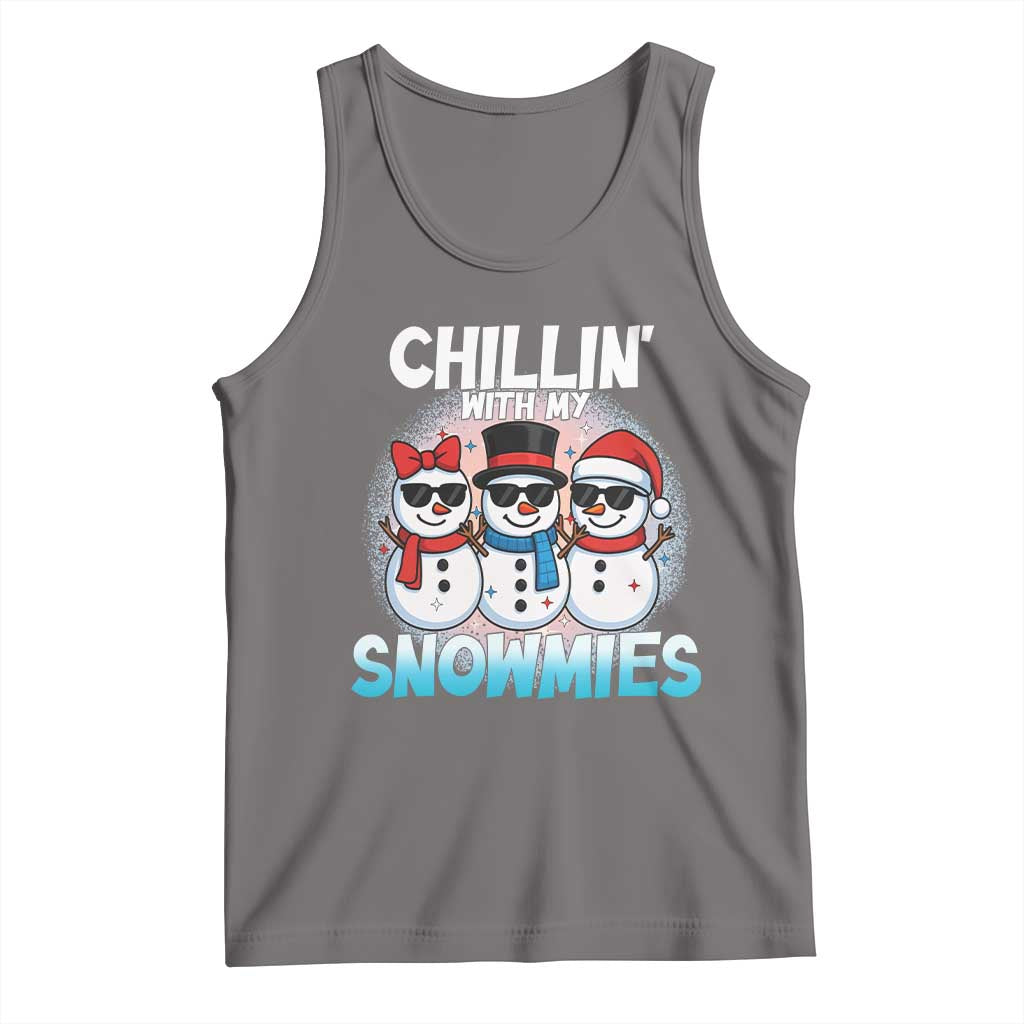 Christmas Snowman Tank Top Chillin With My Snowmies Christmas Snowman - Wonder Print Shop