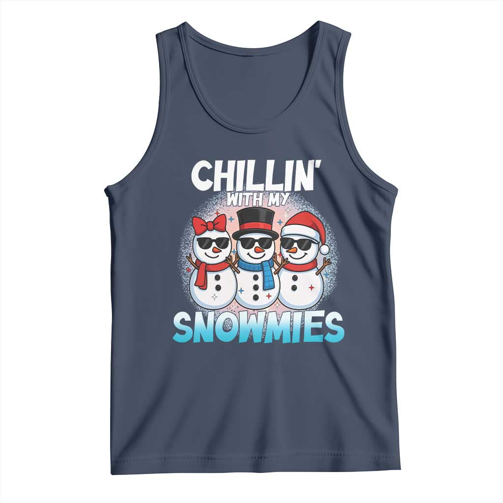 Christmas Snowman Tank Top Chillin With My Snowmies Christmas Snowman - Wonder Print Shop