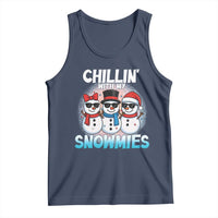 Christmas Snowman Tank Top Chillin With My Snowmies Christmas Snowman - Wonder Print Shop