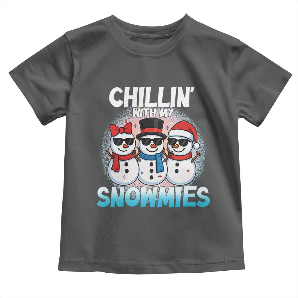Christmas Snowman Toddler T Shirt Chillin With My Snowmies Christmas Snowman - Wonder Print Shop