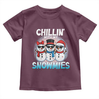 Christmas Snowman Toddler T Shirt Chillin With My Snowmies Christmas Snowman - Wonder Print Shop