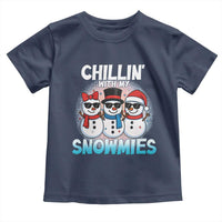 Christmas Snowman Toddler T Shirt Chillin With My Snowmies Christmas Snowman - Wonder Print Shop