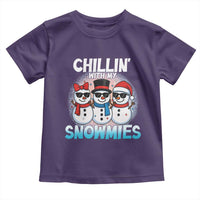 Christmas Snowman Toddler T Shirt Chillin With My Snowmies Christmas Snowman - Wonder Print Shop