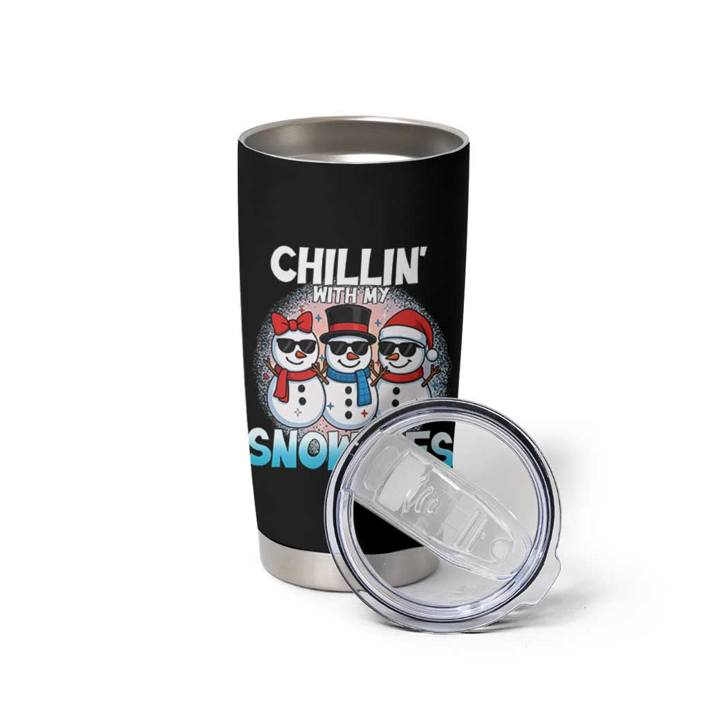 Christmas Snowman Tumbler Cup Chillin With My Snowmies Christmas Snowman