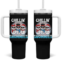Christmas Snowman Tumbler With Handle Chillin With My Snowmies Christmas Snowman