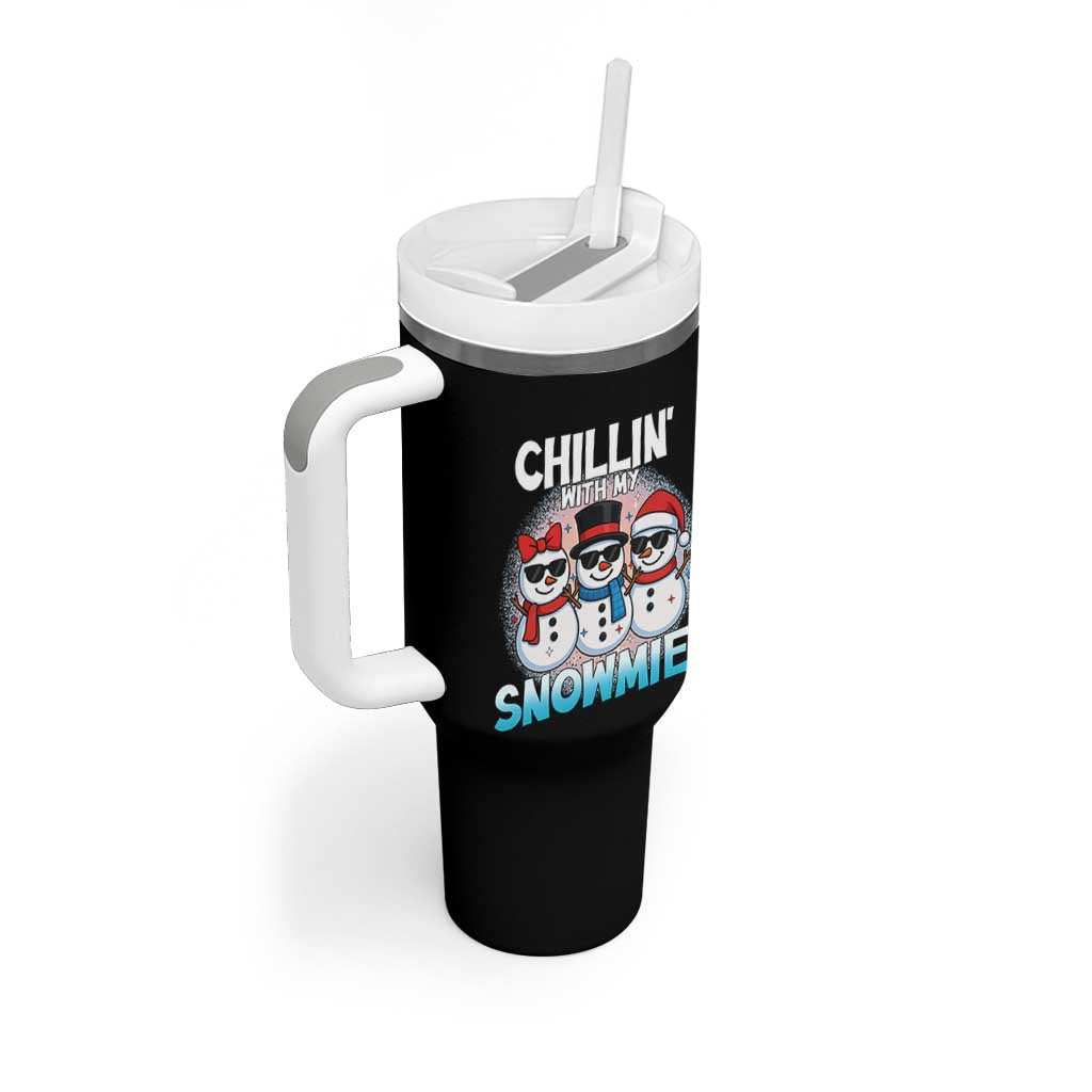 Christmas Snowman Tumbler With Handle Chillin With My Snowmies Christmas Snowman