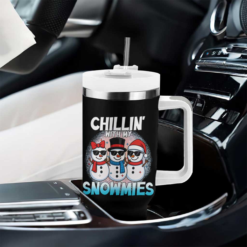 Christmas Snowman Tumbler With Handle Chillin With My Snowmies Christmas Snowman