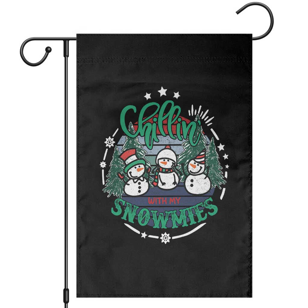 Christmas Snowman Garden Flag Chillin With My Snowmies Cute Winter - Wonder Print Shop