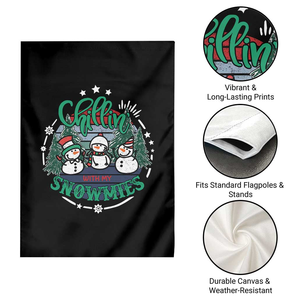 Christmas Snowman Garden Flag Chillin With My Snowmies Cute Winter - Wonder Print Shop