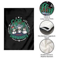 Christmas Snowman Garden Flag Chillin With My Snowmies Cute Winter - Wonder Print Shop