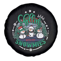 Christmas Snowman Spare Tire Cover Chillin With My Snowmies Cute Winter - Wonder Print Shop