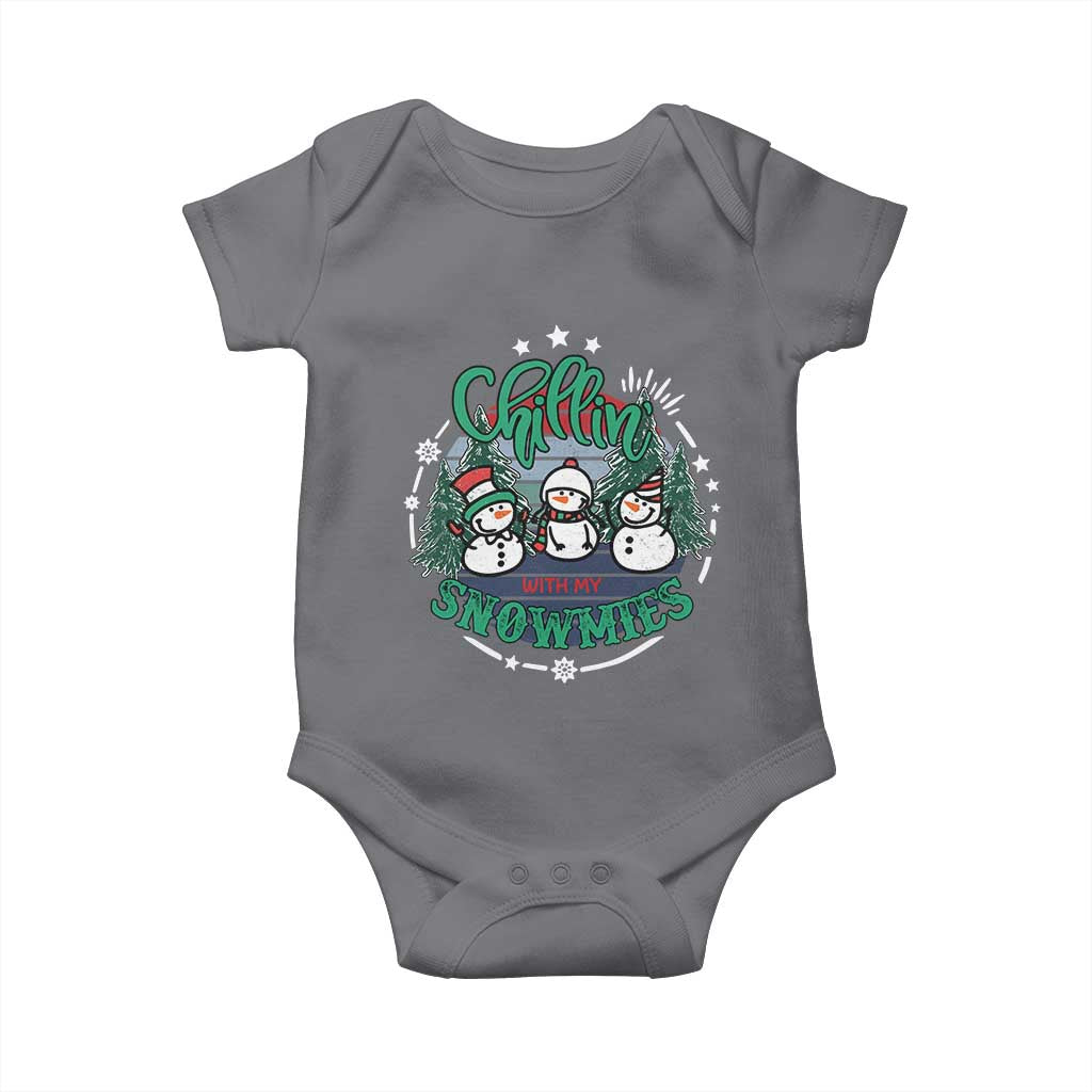 Christmas Snowman Baby Onesie Chillin With My Snowmies Cute Winter - Wonder Print Shop