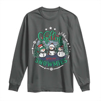 Christmas Snowman Long Sleeve Shirt Chillin With My Snowmies Cute Winter - Wonder Print Shop