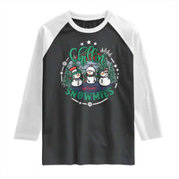 Christmas Snowman Raglan Shirt Chillin With My Snowmies Cute Winter - Wonder Print Shop