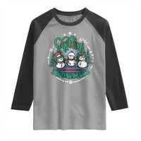 Christmas Snowman Raglan Shirt Chillin With My Snowmies Cute Winter - Wonder Print Shop