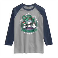 Christmas Snowman Raglan Shirt Chillin With My Snowmies Cute Winter - Wonder Print Shop