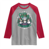 Christmas Snowman Raglan Shirt Chillin With My Snowmies Cute Winter - Wonder Print Shop