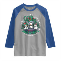 Christmas Snowman Raglan Shirt Chillin With My Snowmies Cute Winter - Wonder Print Shop