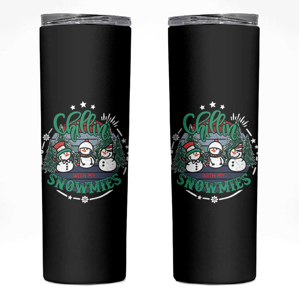 Christmas Snowman Skinny Tumbler Chillin With My Snowmies Cute Winter