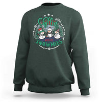 Christmas Snowman Sweatshirt Chillin With My Snowmies Cute Winter - Wonder Print Shop
