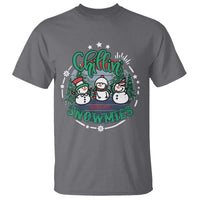 Christmas Snowman T Shirt Chillin With My Snowmies Cute Winter - Wonder Print Shop