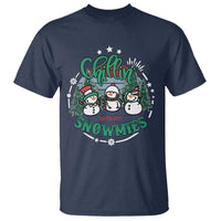 Christmas Snowman T Shirt Chillin With My Snowmies Cute Winter - Wonder Print Shop