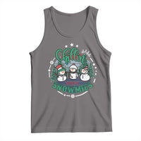 Christmas Snowman Tank Top Chillin With My Snowmies Cute Winter - Wonder Print Shop