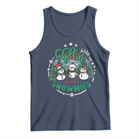 Christmas Snowman Tank Top Chillin With My Snowmies Cute Winter - Wonder Print Shop