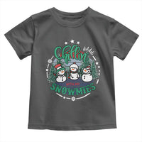 Christmas Snowman Toddler T Shirt Chillin With My Snowmies Cute Winter - Wonder Print Shop