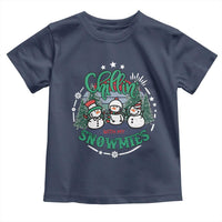 Christmas Snowman Toddler T Shirt Chillin With My Snowmies Cute Winter - Wonder Print Shop