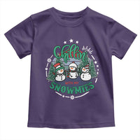 Christmas Snowman Toddler T Shirt Chillin With My Snowmies Cute Winter - Wonder Print Shop