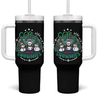 Christmas Snowman Tumbler With Handle Chillin With My Snowmies Cute Winter