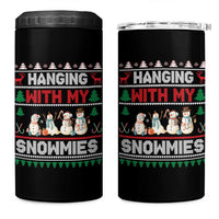 Christmas Snowman 4 in 1 Can Cooler Tumbler Hanging With My Snowmies Merry Xmas