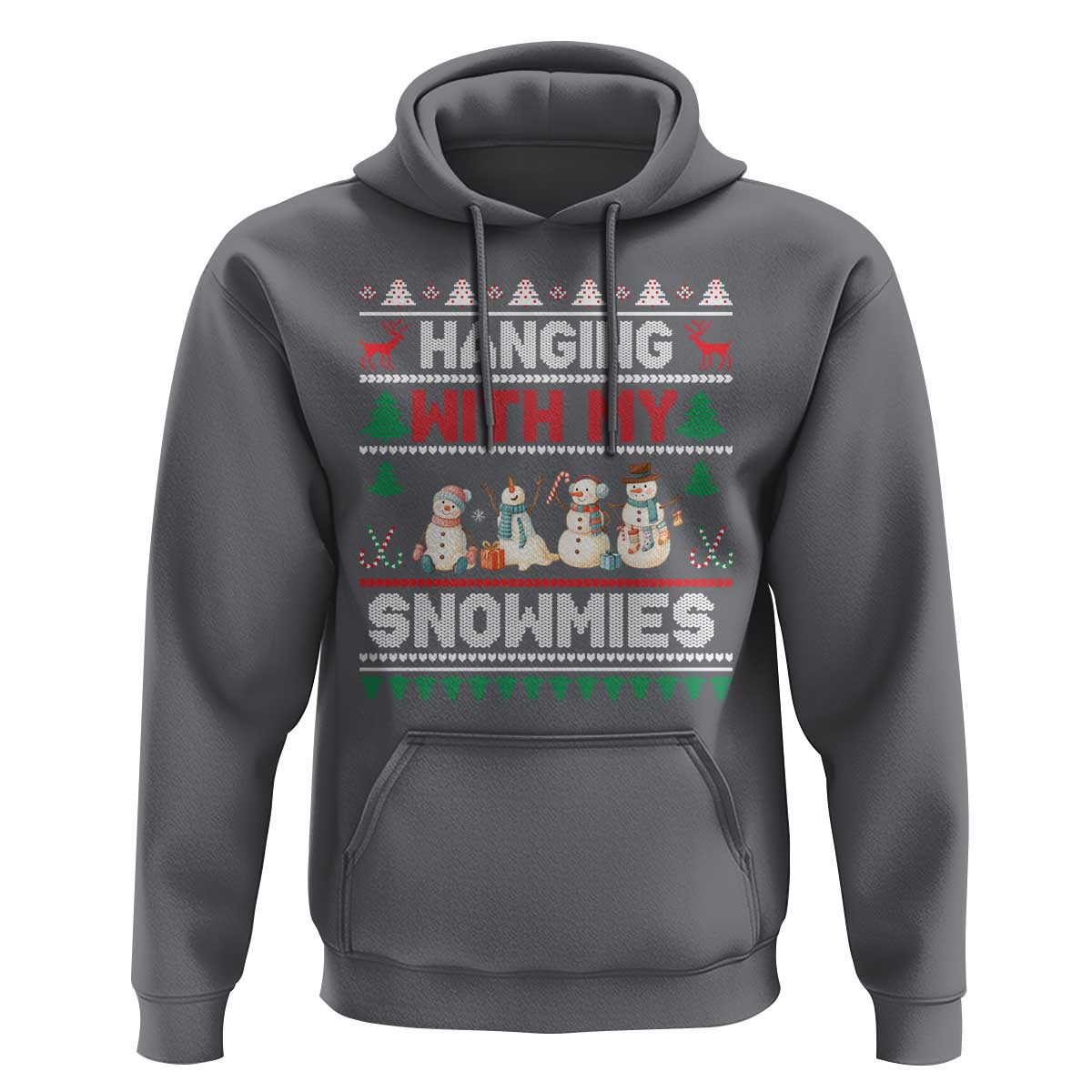 Christmas Snowman Hoodie Hanging With My Snowmies Merry Xmas - Wonder Print Shop
