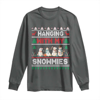 Christmas Snowman Long Sleeve Shirt Hanging With My Snowmies Merry Xmas - Wonder Print Shop