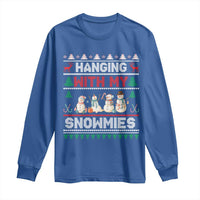 Christmas Snowman Long Sleeve Shirt Hanging With My Snowmies Merry Xmas - Wonder Print Shop
