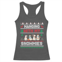 Christmas Snowman Racerback Tank Top Hanging With My Snowmies Merry Xmas - Wonder Print Shop