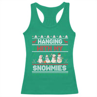 Christmas Snowman Racerback Tank Top Hanging With My Snowmies Merry Xmas - Wonder Print Shop