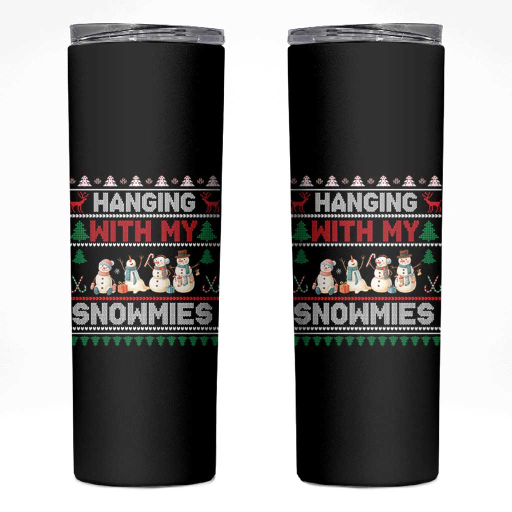 Christmas Snowman Skinny Tumbler Hanging With My Snowmies Merry Xmas