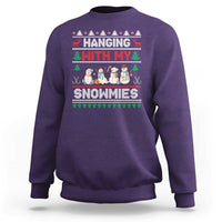 Christmas Snowman Sweatshirt Hanging With My Snowmies Merry Xmas - Wonder Print Shop
