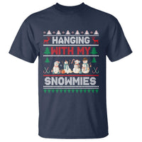 Christmas Snowman T Shirt Hanging With My Snowmies Merry Xmas - Wonder Print Shop