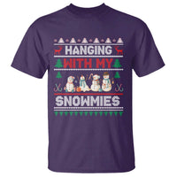 Christmas Snowman T Shirt Hanging With My Snowmies Merry Xmas - Wonder Print Shop